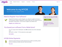 Tablet Screenshot of my.myob.com.au